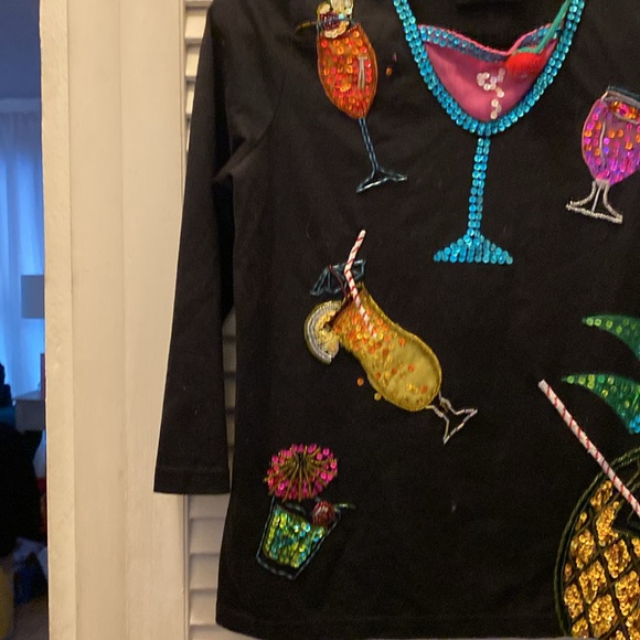 Michael Simon event shirt all types of sequined cocktail great party or cruise - Picture 4 of 6